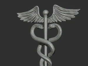 Caduceus Medical symbol 3d print model 3D Print Model