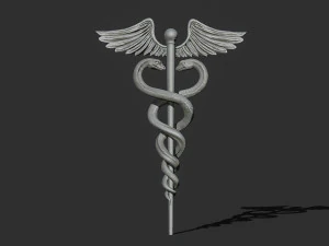 Caduceus Medical symbol 3d print model 3D Print Model