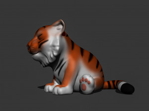 Little Tiger Toy 2 3D print model 3D Print Model