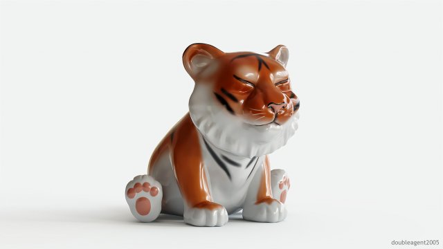 Little Tiger Toy 2 3D print model 3D Print Model .c4d .max .obj .3ds .fbx .stl .blend 