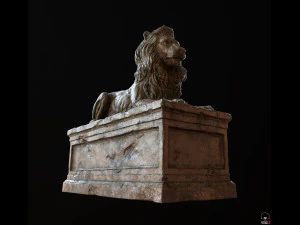 Lion Tomb PBR Low-poly 3D Model