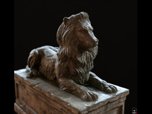 Lion Tomb PBR Low-poly Modello 3D