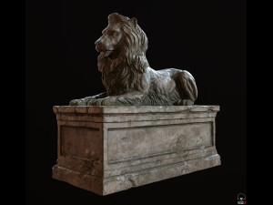 Lion Tomb PBR Low-poly Modello 3D