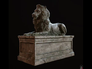 Lion Tomb PBR Low-poly 3D Model