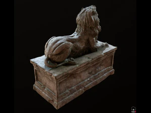 Lion Tomb PBR Low-poly 3D Model