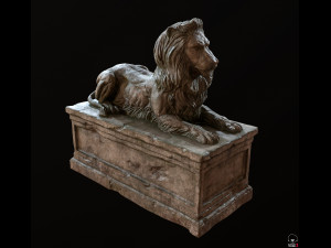 Lion Tomb PBR Low-poly Modello 3D