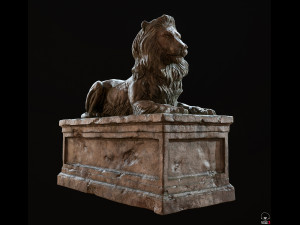 Lion Tomb PBR Low-poly Modello 3D