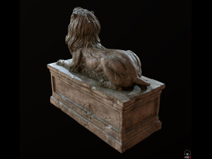 Lion Tomb PBR Low-poly Modello 3D