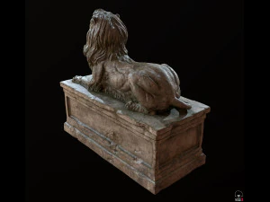 Lion Tomb PBR Low-poly 3D Model