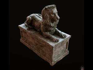 Lion Tomb PBR Low-poly 3D Model