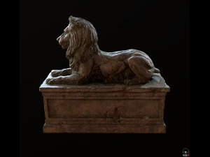 Lion Tomb PBR Low-poly 3D Model