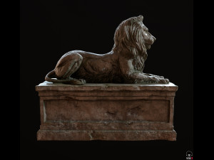 Lion Tomb PBR Low-poly Modello 3D