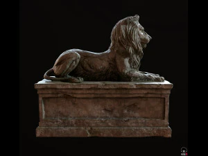 Lion Tomb PBR Low-poly 3D Model