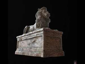 Lion Tomb PBR Low-poly 3D Model