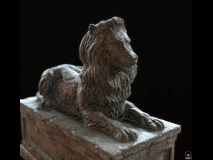 Lion Tomb PBR Low-poly 3D Model