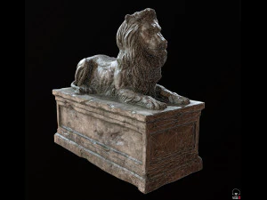 Lion Tomb PBR Low-poly 3D Model