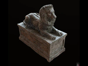 Lion Tomb PBR Low-poly 3D Model