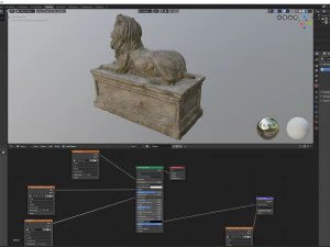 Lion Tomb PBR Low-poly 3D Model