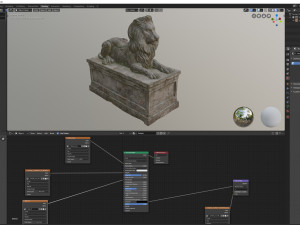 Lion Tomb PBR Low-poly Modello 3D