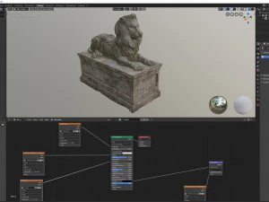 Lion Tomb PBR Low-poly 3D Model