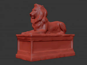 Lion Tomb PBR Low-poly 3D Model