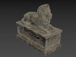 Lion Tomb PBR Low-poly 3D Model