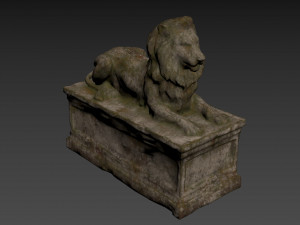 Lion Tomb PBR Low-poly Modello 3D