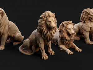 Paper Lions - 5 lowpoly PBR models Low-poly Model 3D