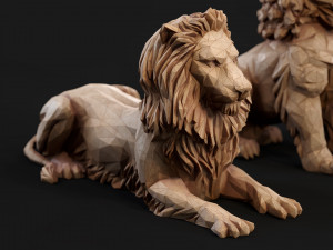 Paper Lions - 5 lowpoly PBR models Low-poly Model 3D