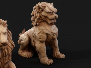 Paper Lions - 5 lowpoly PBR models Low-poly Model 3D