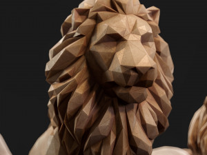 Paper Lions - 5 lowpoly PBR models Low-poly Model 3D
