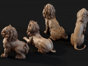 Paper Lions - 5 lowpoly PBR models Low-poly Model 3D