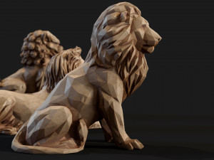 Paper Lions - 5 lowpoly PBR models Low-poly Model 3D