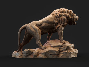 Paper Lions - 5 lowpoly PBR models Low-poly Model 3D