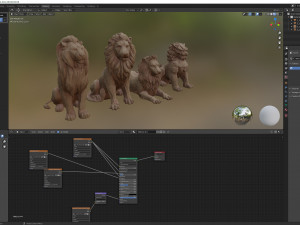 Paper Lions - 5 lowpoly PBR models Low-poly Model 3D