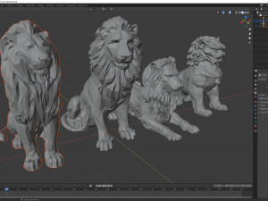 Paper Lions - 5 lowpoly PBR models Low-poly Model 3D