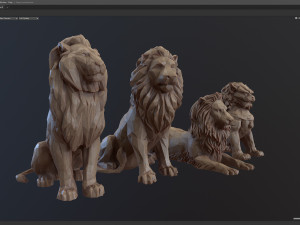 Paper Lions - 5 lowpoly PBR models Low-poly Model 3D
