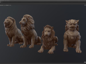 Paper Lions - 5 lowpoly PBR models Low-poly Model 3D