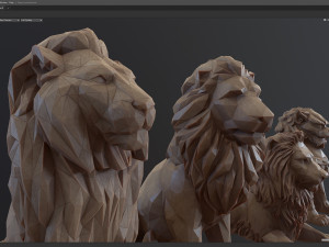 Paper Lions - 5 lowpoly PBR models Low-poly Model 3D