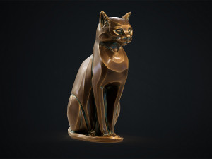 Stylized domestic Cat statuette 3d print model 3D 모델