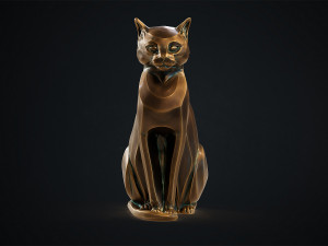 Stylized domestic Cat statuette 3d print model 3D 모델