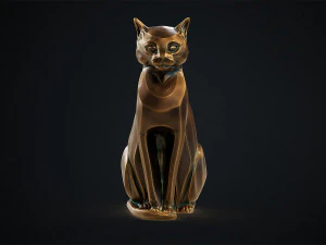 Stylized domestic Cat statuette 3d print model 3D Model