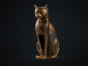 Stylized domestic Cat statuette 3d print model 3D 모델