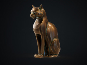 Stylized domestic Cat statuette 3d print model 3D 모델