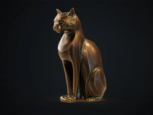 Stylized domestic Cat statuette 3d print model 3D Model