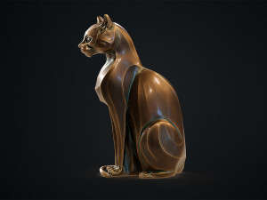 Stylized domestic Cat statuette 3d print model 3D 모델