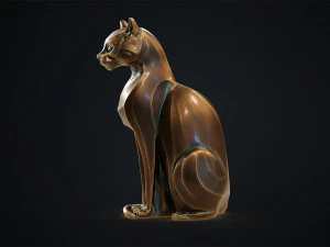 Stylized domestic Cat statuette 3d print model 3D Model