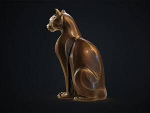 Stylized domestic Cat statuette 3d print model 3D 모델