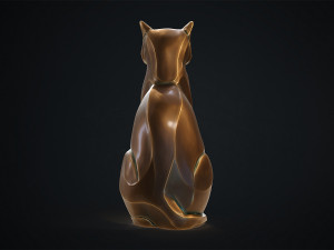Stylized domestic Cat statuette 3d print model 3D 모델
