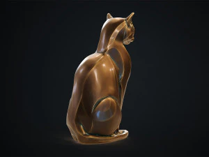Stylized domestic Cat statuette 3d print model 3D Model